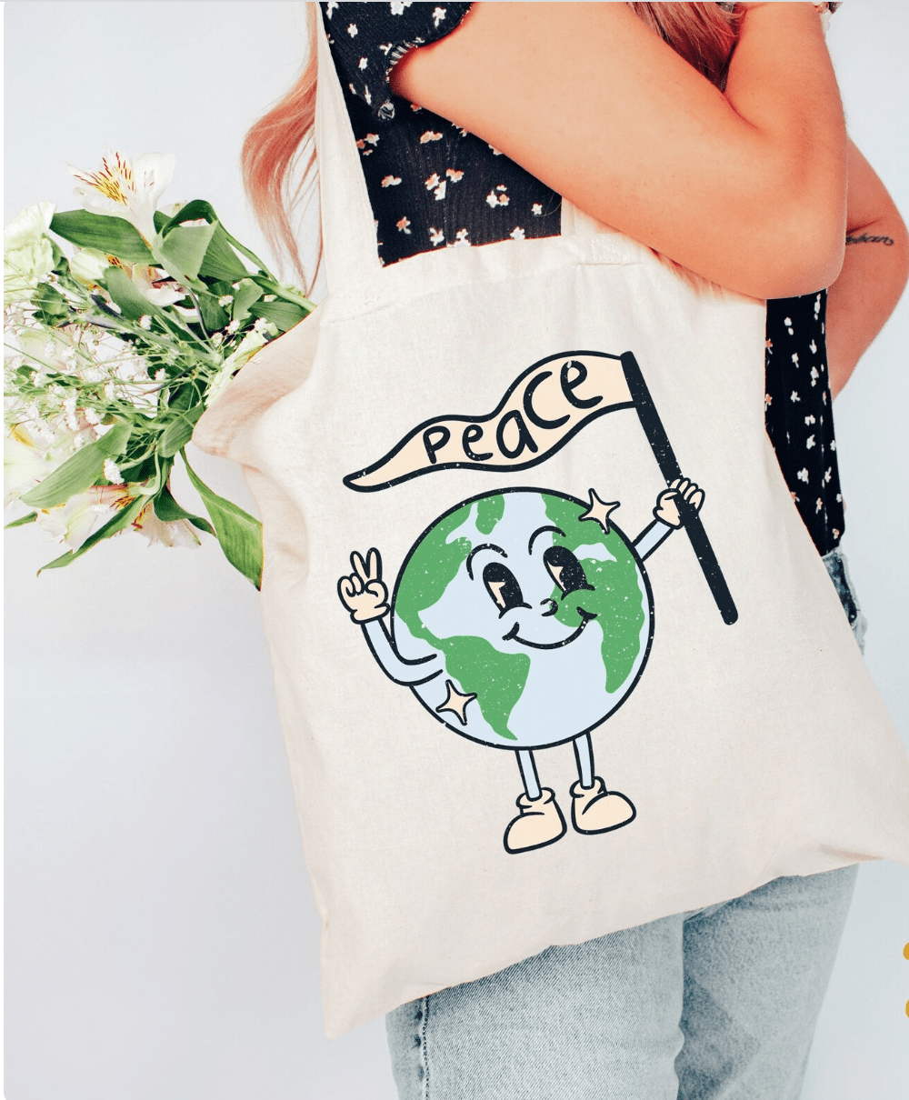 peace on earth tote bag