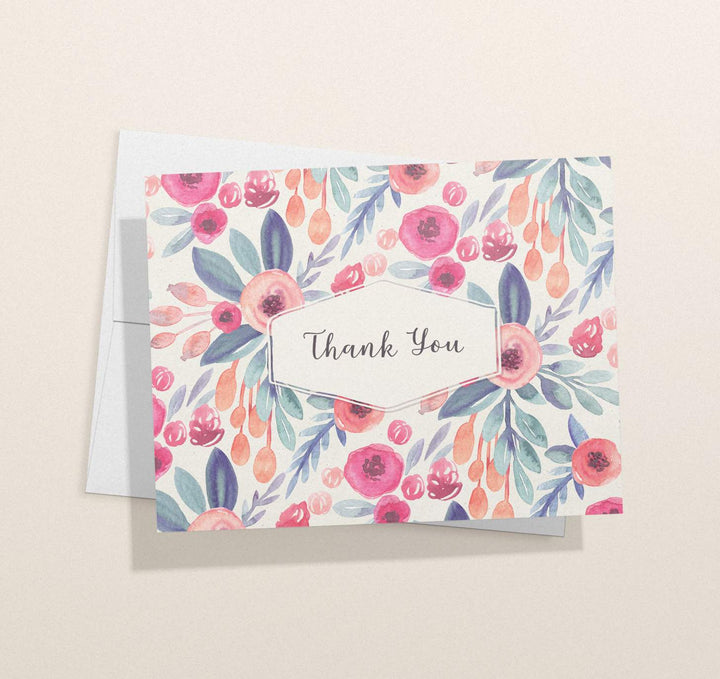 floral thank you card