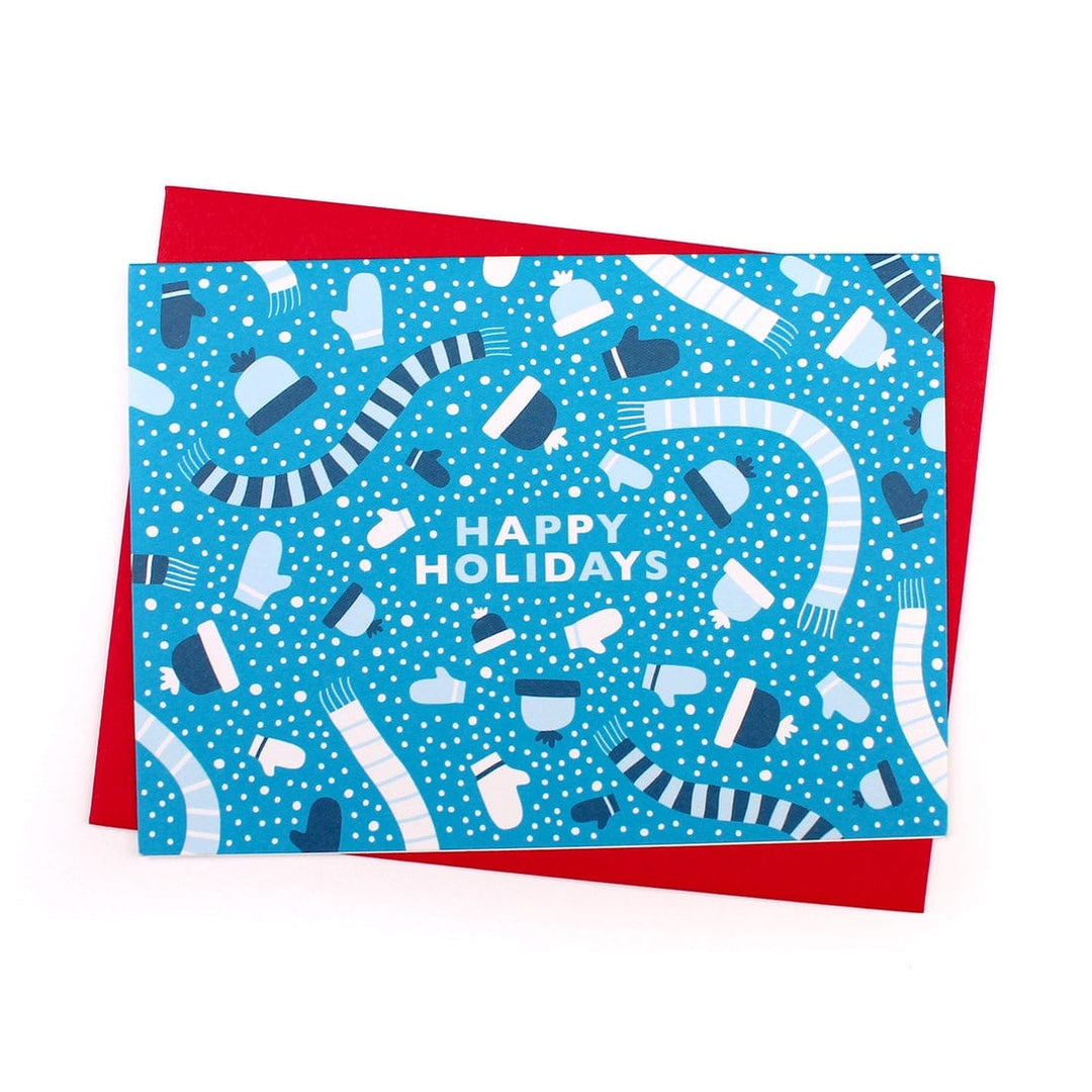 Blue Happy Holidays Card