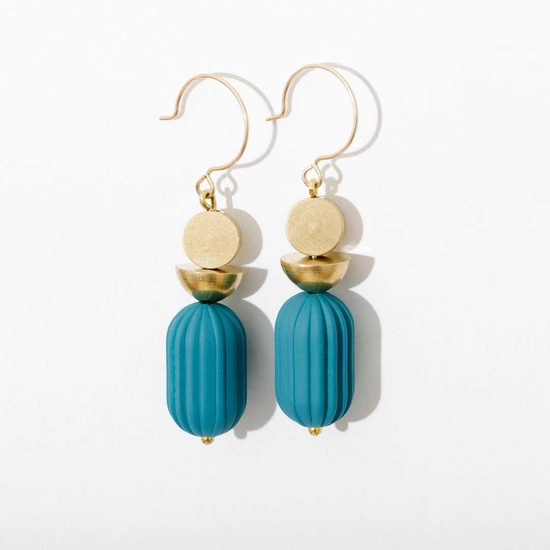 blue mid-century modern earrings