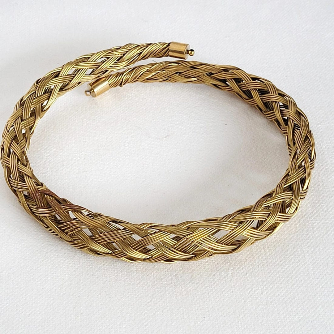 brass braided necklace