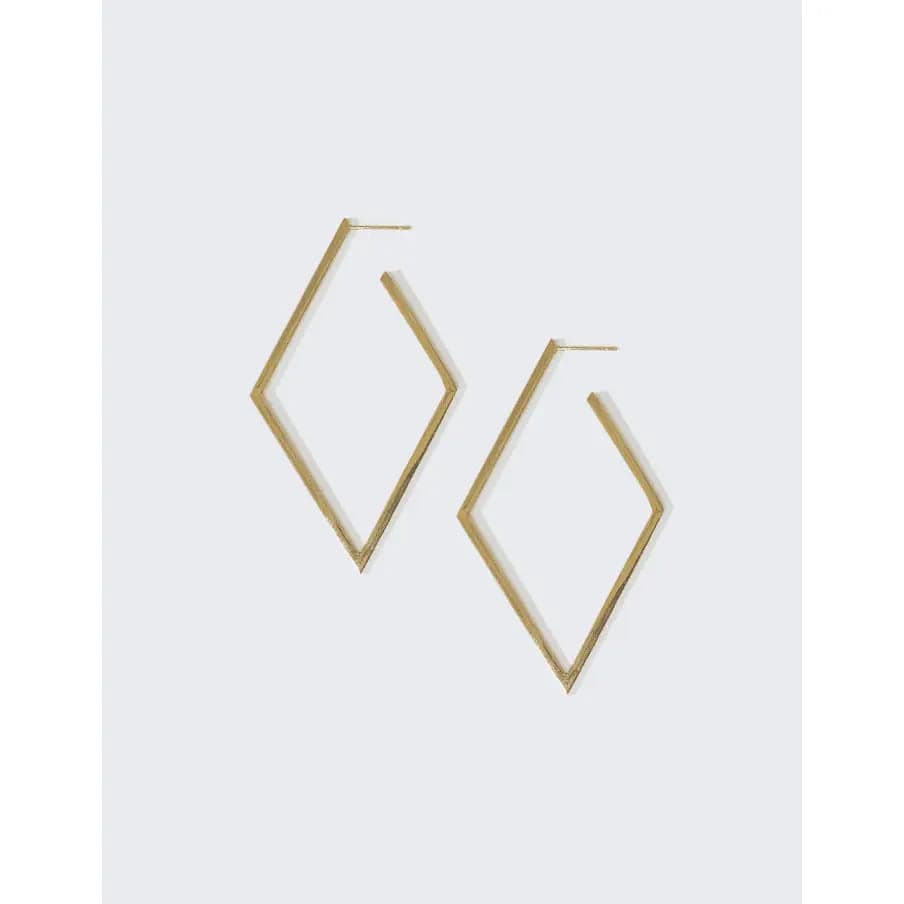 Gold Diamond-Shaped Hoops