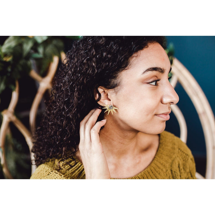 pyrite star earrings