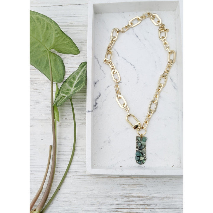 green gemstone necklace