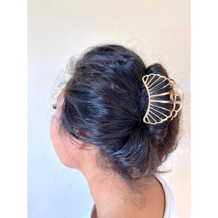 Gold Croissant Claw Clip