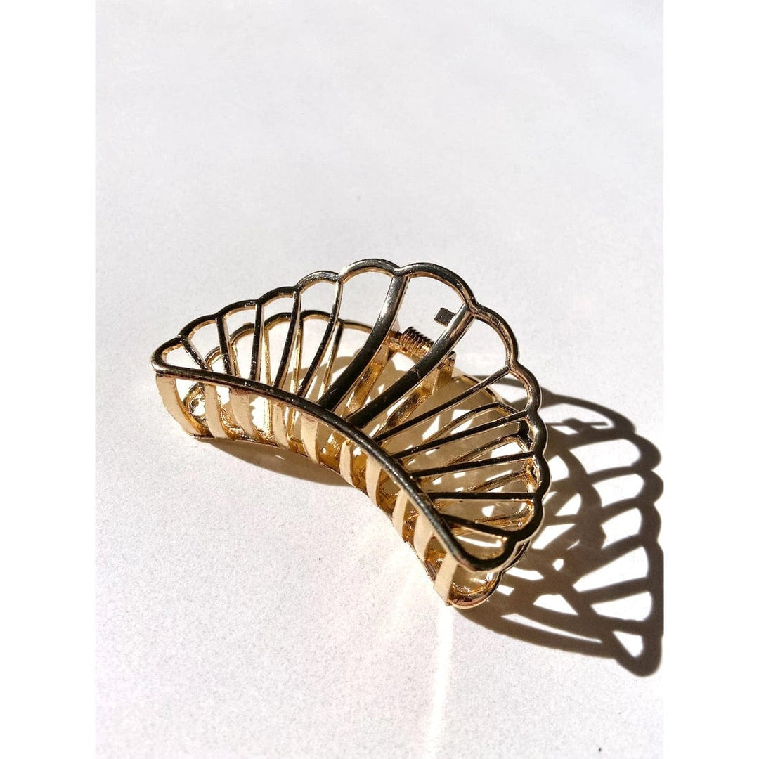 Gold Croissant Claw Clip