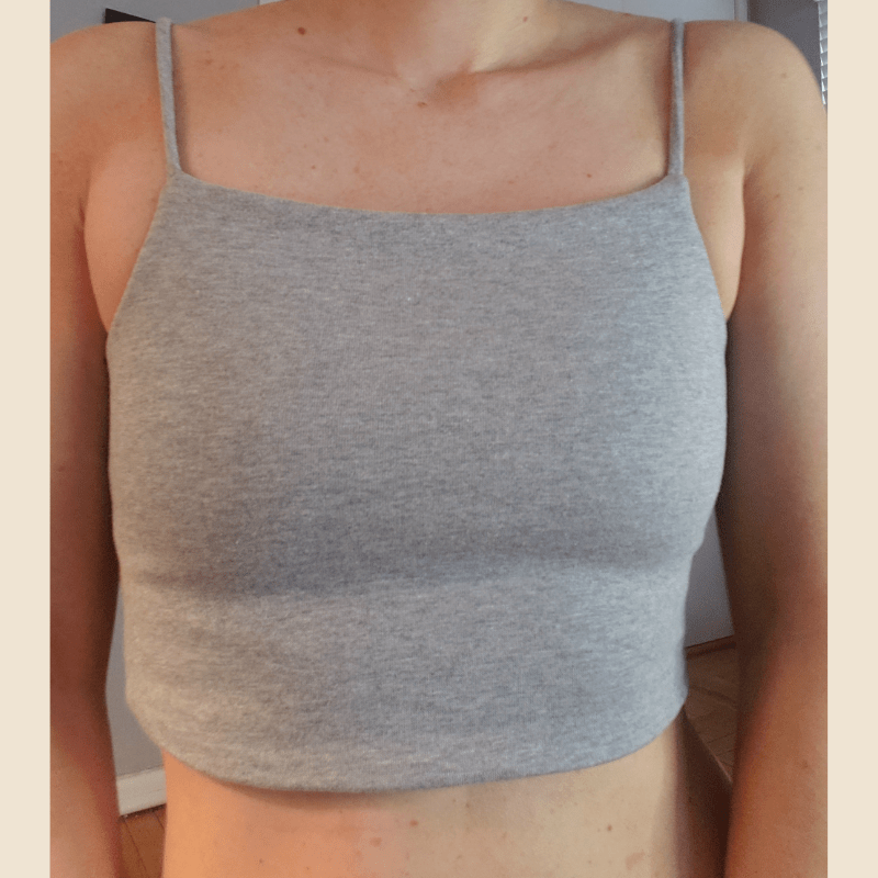 eco-friendly gray sports bra