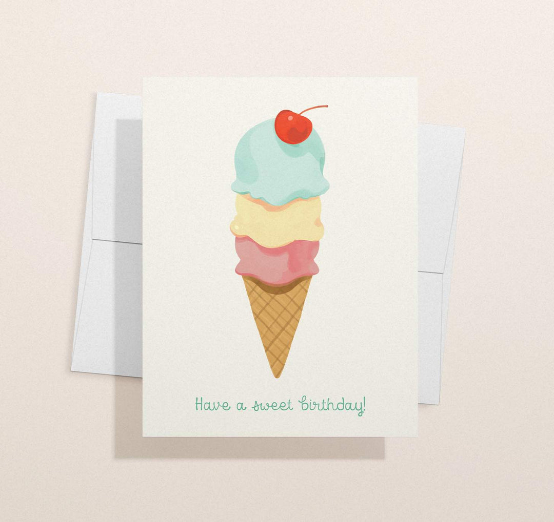 Eco-Friendly Ice Cream Birthday Card