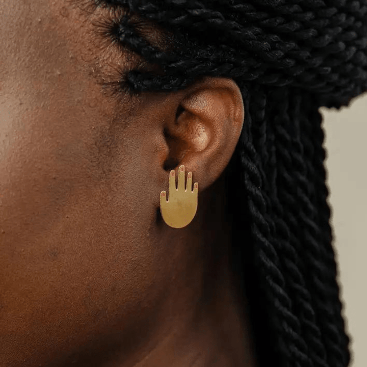 Funky hand earrings