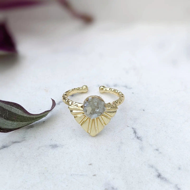 Mother of Pearl Triangle Ring