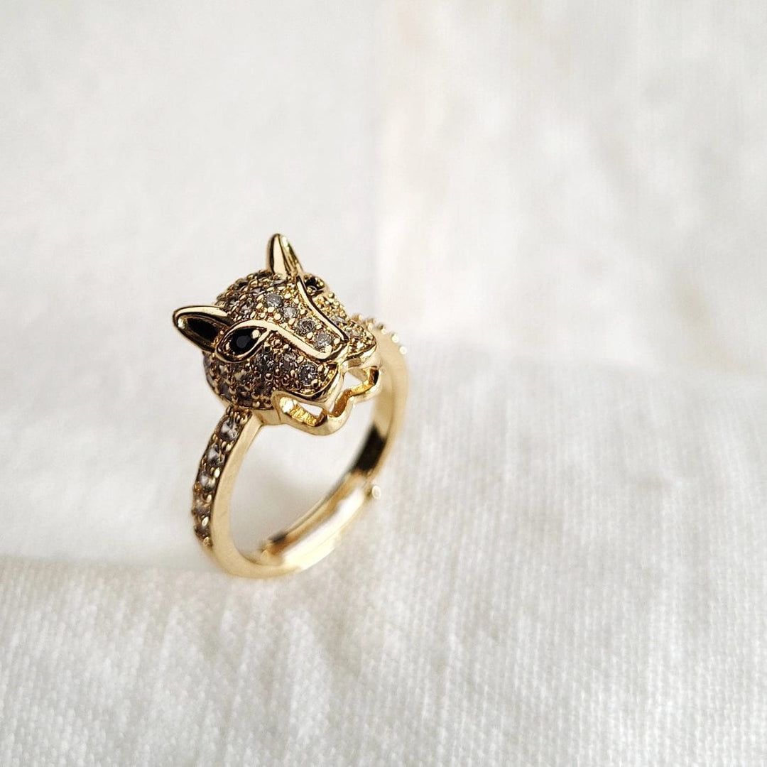 gold brass pave ring