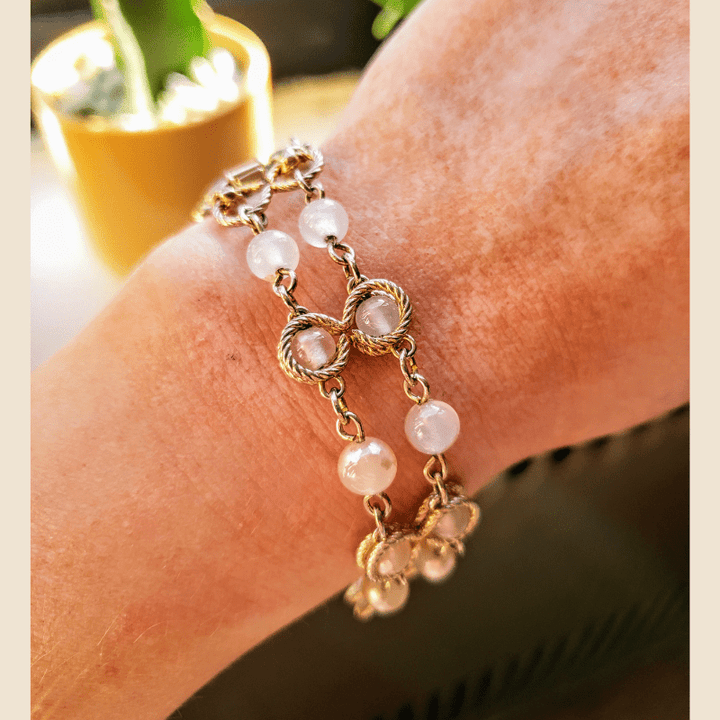 Pearl & Gold Chain Bracelet