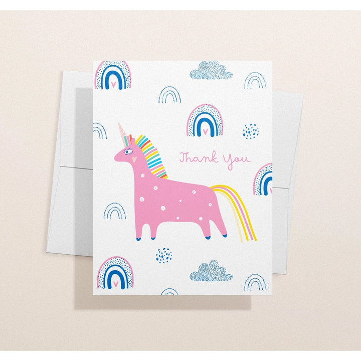 Eco-Friendly Pink Unicorn Thank You Card