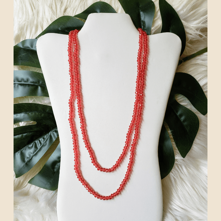 long red beaded necklace