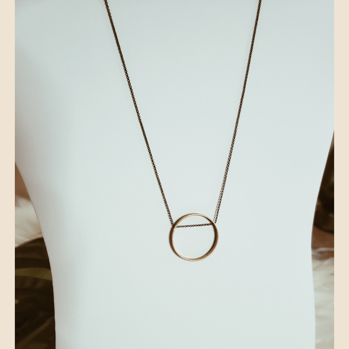 circle brass necklace