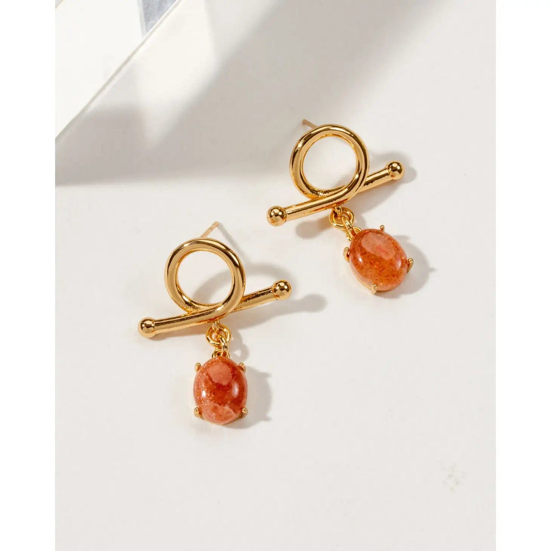 sunstone gold earrings